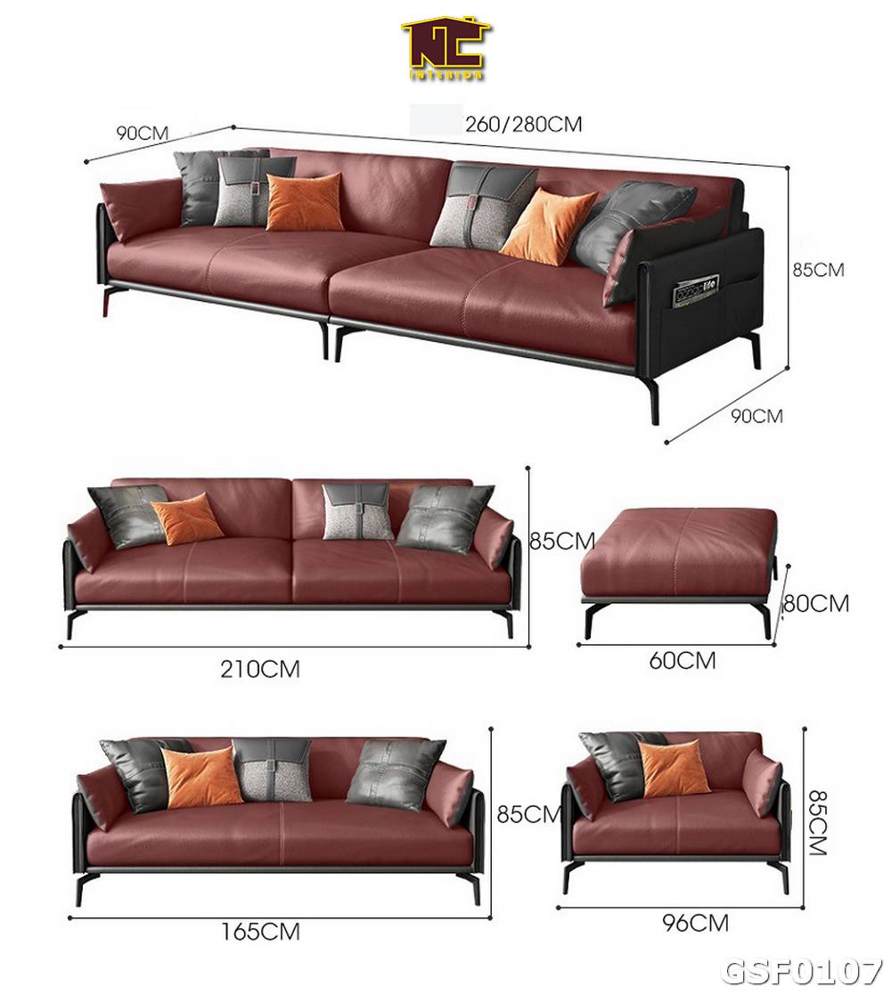 Ghe sofa da phong cach hien dai GSF0107 04