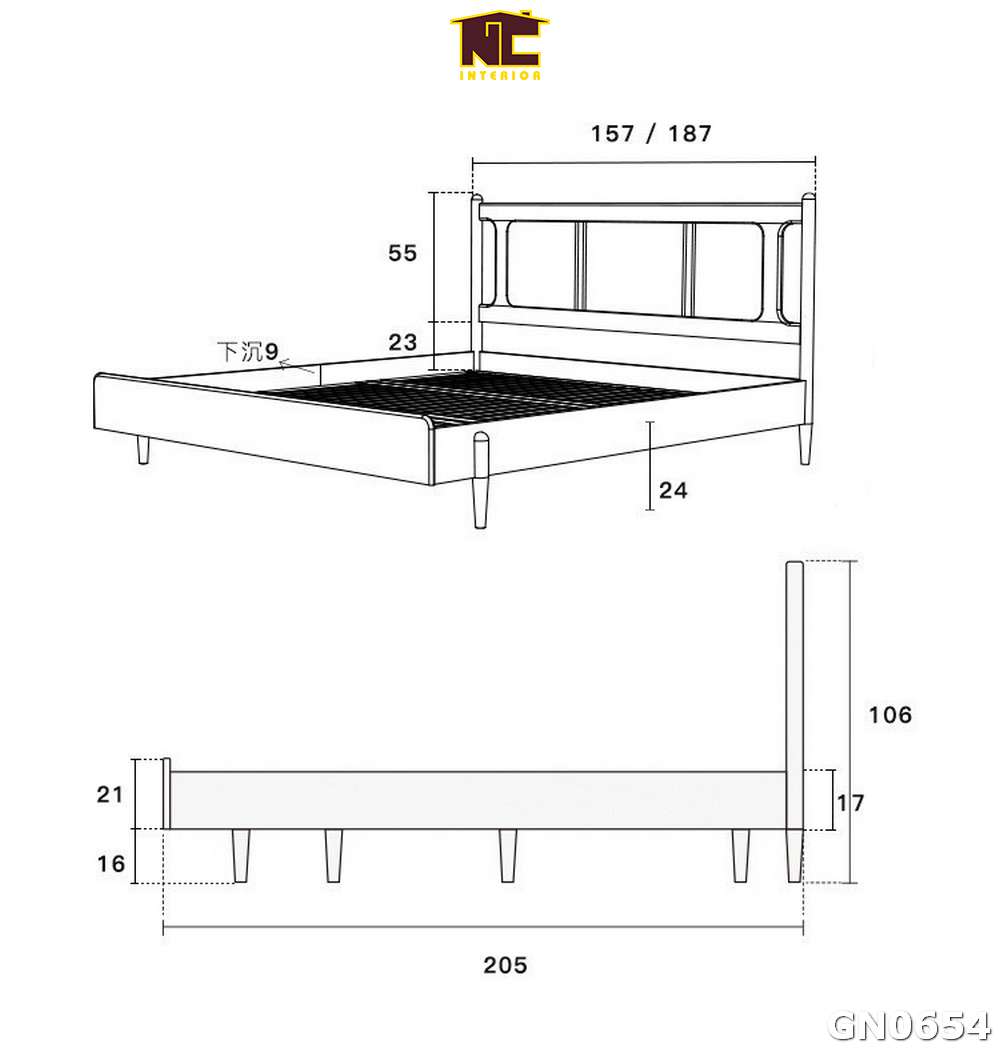 Giuong ngu bang go phong cach don gian GN0654 02